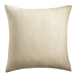 EUROPEAN FLAX LINEN PILLOW COVER &ndash; NATURAL SQUARE - Decorative Pillows