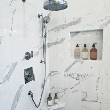 Elegant Essentials: Rainfall Shower with Marble Niche