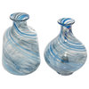 Contemporary Blue Glass Vase Set 83379