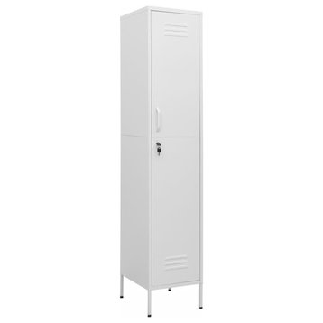 vidaXL Metal Storage Cabinet Storage Locker Organizer Cabinet White Steel