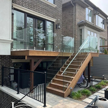 Backyard Deck Glass Railing & Stairs