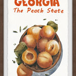 Marmont Hill Inc. - "Georgia, The Peach State" Framed Painting Print, 16x24 - Gazing at this print, Georgia will be on your mind. Featuring famous Georgia peaches bunched up in one. This piece is printed on high quality archive paper and professionally hand-framed. With wall-mounting hooks included, this artful accent is ready to hang up as soon as it reaches your front door.
