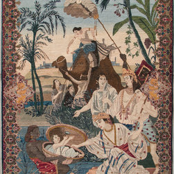 Antique Persian Tabriz rug 4'7 X 6'5 - Area Rugs