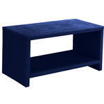Meridian Furniture - Cleo Velvet Night Stand, Navy - Keep nighttime items close at hand with this Cleo night stand. The perfect accompaniment to your Cleo bed, this night stand is available in an array of colors for spot-on coordination. It's upholstered in soft navy velvet material for a luxe look and has an open shelf for easy storing of books and other items.