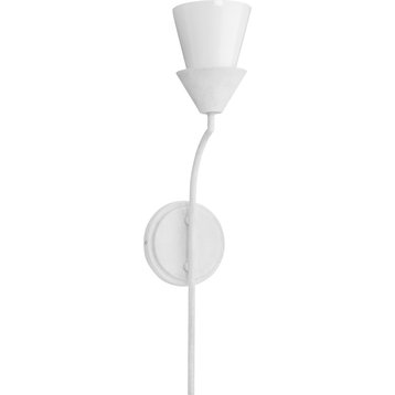Pinellas Collection 22.5" 1-Light Contemporary Wall Sconce, White Plaster