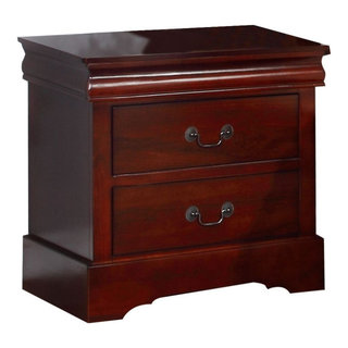 Louis Philippe Traditional 2-Drawer Nightstand Bedside Table