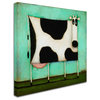 Daniel Patrick Kessler 'Turquoise Cow' Canvas Art, 35x35