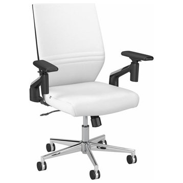Move 40 Series Mid Back Leather Office Chair in White - Bonded Leather