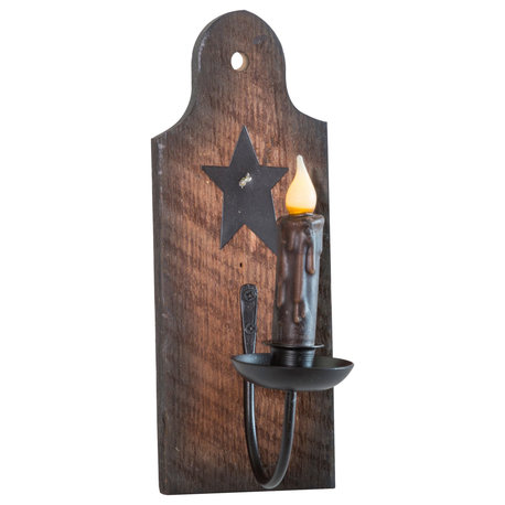 Farmhouse Barnwood Round Top Sconce