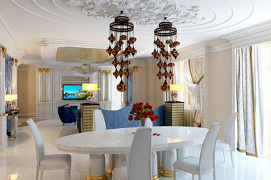 Ispirazione per una sala da pranzo boho chic