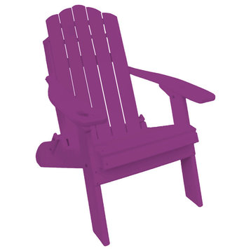 Farmhouse Adirondack Chair, Cup Holder, Bright Purple, Smart Phone Holder