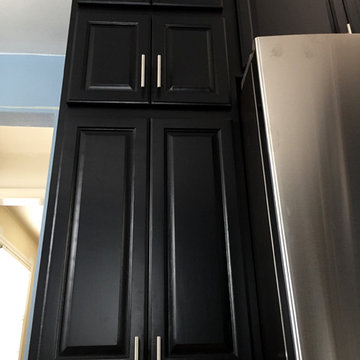 Oak cabinets refinished to espresso