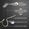 Ali 34.5" Dimmable Adjustable Integrated LED Metal Linear Pendant, Chrome, Black
