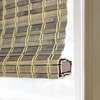 Radiance Cordless Privacy Weave Bamboo Roman Shade, Driftwood 39"x64"