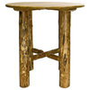 Montana Log Collection Wood Bistro Table In Stain And Lacquer MWGCBT