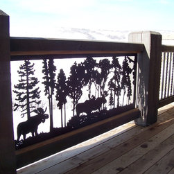 Alpine Railing with Art - Home Fencing And Gates
