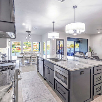 Kitchen and Dining Area with Lake LBJ Views