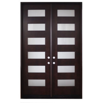 Modern Wood Front Entry Door 30"x30"x96", Lefthand Inswing