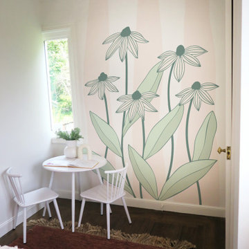 Oakland Hills Toddler Girl's Room Botanical Floral Wall Mural