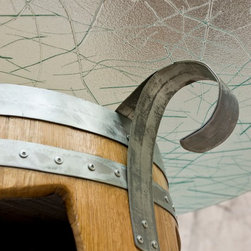 Reclaimed Wine Barrel Table & 4 Chairs Set - Furniture