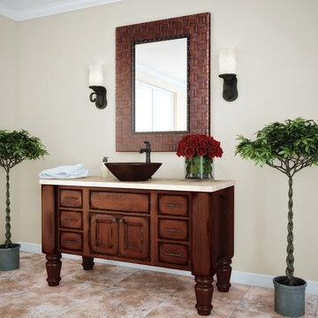 StarMark Cabinetry Bathroom in Alexandria inset door style in Cherry