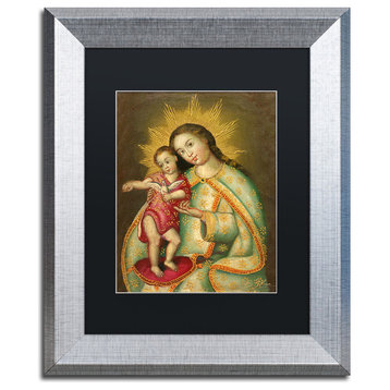 Sergio Cruze 'The Virgin and Son II' Matted Framed Art, Black Mat, 14"x11"