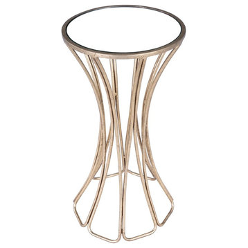 Beaumont Lane Metal Furniture Metal and Mirror End Table in Gold and Silver