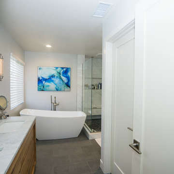 Bathroom: Carlsbad Modern Beach Home Full Design and Renovation