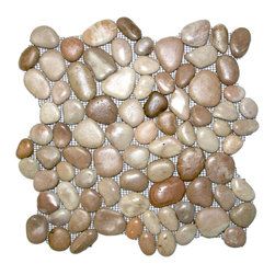 CNK Tile - Glazed Berry Pebble Tile, 12x12 mesh backing, eco-friendly, for indoor/outdoor - Mosaic Tile