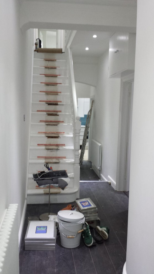 Staircase opened up...