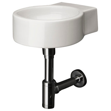 Lacava Twin Baby Collection Wall-mount/Above-counter Porcelain Lavatory, White