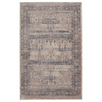 Jaipur Living - Vibe by Jaipur Living Tristdan Medallion Tan and Blue Area Rug, 6'5"x9'6" - The vintage-inspired Athenian collection captures the elegance of neutral-toned patterns and melds Old World aesthetics with an updated and more transitional look. The Tristdan rug boasts a distressed floral motif in tonal hues of blue, tan, and gray. Soft and subtly lustrous, this fine-lined design emulates the timeless style of a Turkish hand-knotted rug, but in a durable polyester and polypropylene power-loomed quality.