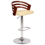 Armen Living - Adele Swivel Bar Stool, Cream - Call it modern, chic or slim. Whatever you call it, the Adele Swivel Bar Stool definitely isn't your grandfather's stool. A curved backrest offers the functional support you need, while its blend of wood, faux leather and metal provide reinforcements in the style department. This stool also features a swivel design so your beer is always within reach, and a footrest ensures that at least your legs will get a breather when you're stressing over the big game. MOD makes reenergizing your space easy, creating contemporary pieces with a modern edge.
