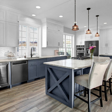 Blue & White Transitional Kitchen Remodel