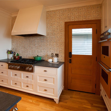 Arts & Crafts Kitchen and Fireplace