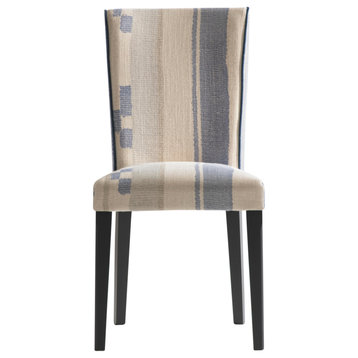 Patterned Fabric Upholstered Dining Chair | Andrew Martin Addington, Blue