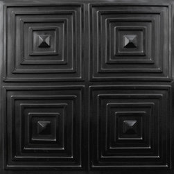 125 Faux Tin Ceiling Tile Glue up 24x24 - Black - Ceiling Tile