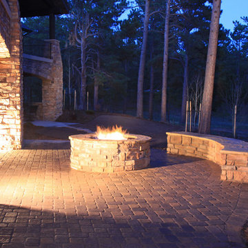 Gas Fire Pit and Seating Wall
