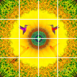 Sunflower - 17" x 17" -Ceramic Tile Mural - Tile Murals