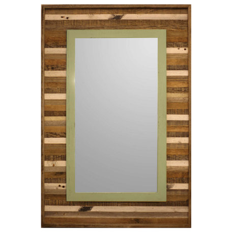 Summerland Barnwood Mirror 26"x38", Green