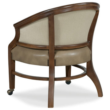 Danbury Chair, 9508 Oasis Fabric, Finish: Walnut, Trim: Bright Brass