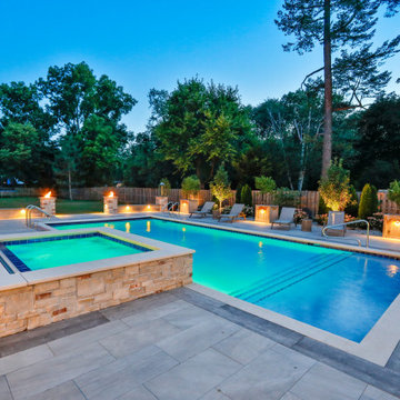 Prospect Heights Outdoor Living Project with Swimming Pool and Hot Tub