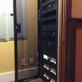 Photo of a large contemporary home cinema in Richmond.