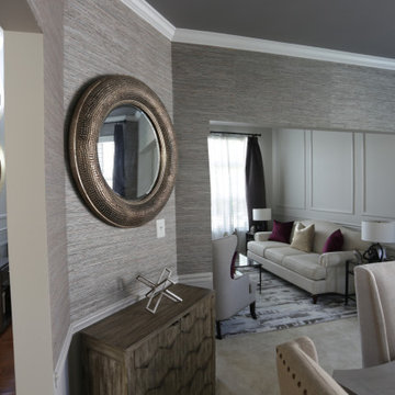 Cream Inspired Foyer, Dining, & Living Room