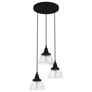 Hunter Cypress Grove 3-Light Round Cluster in Natural Iron