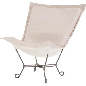 HOWARD ELLIOTT Pouf Chair Stone Seascape Sunbrella Acrylic Out