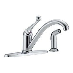 Delta Classic Single Handle Kitchen Faucet with Spray - Kitchen Faucets