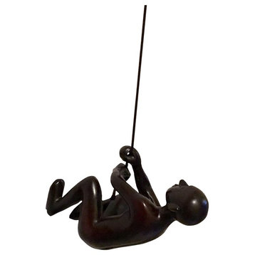The Climbing Man Wall Art- Chocolate-black Color -Position 3