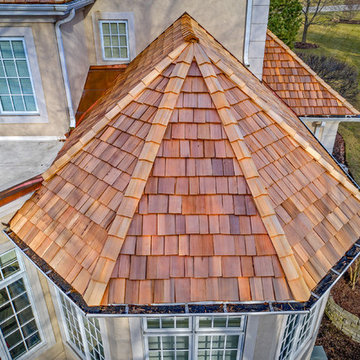 Cedar Shake roof replacement - custom copper fabrication - North Barrington, IL