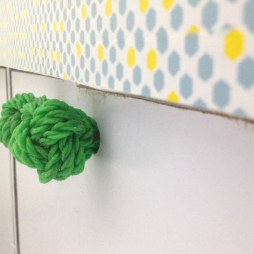 Monkey-knot Drawer Pulls in Master Bath